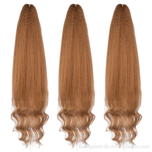 55 inches yaki straight hair with button curly straight wave with curly braiding hair bundles Synthetic Braiding hair extension